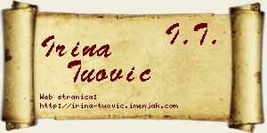 Irina Tuović vizit kartica